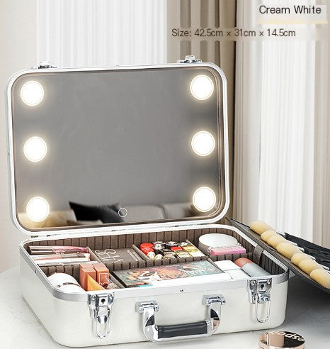 Detalhes de Maleta de Maquiagem (Com Espelho Led)