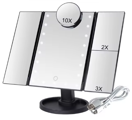 Touch Screen Makeup Mirror em uso